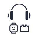 Lego bricks + headphones